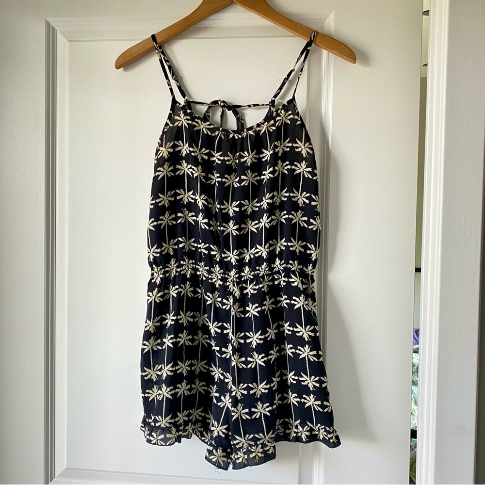 Black and White Palm Tree Romper
